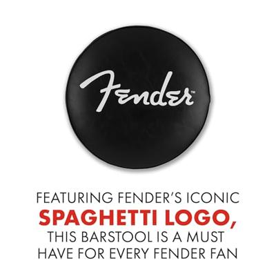 Fender Spaghetti Logo Pick Pouch Barstool 24" Black/Chrome gitaarkruk (61 cm)