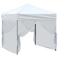 VidaXL Partytent inklapbaar met zijwanden 2x2 m wit - thumbnail