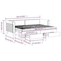 Slaapbank onderschuifbed en lades 80x200 cm fluweel donkergroen - thumbnail