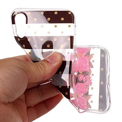 Softcase strepen en bloemen hoes iPhone X / XS Softcase strepen en bloemen hoes iPhone X / XS