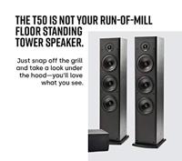 Polk Audio T50 Luidspreker, Zuilluidspreker voor Home Cinema en Muziek, Speaker met 20-150 Watt, Universele Poolklemmen, Ondersteunt Dolby, Staande Speaker, 30 kHz, Diepe Bas, Zwart - thumbnail