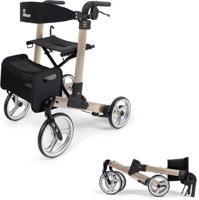 Parvum Luxo Rollator Medium- Luxe dubbel opvouwbare rollator (6,9kg)-Champagne - thumbnail