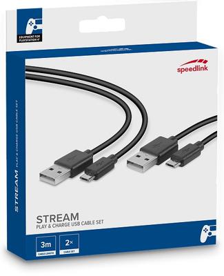 Speedlink Stream Play + Charge Cable Set (Zwart)