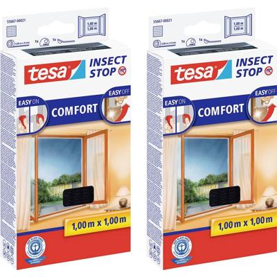 tesa COMFORT 55667-00500-00 Vliegenhor (b x h) 1000 mm x 1000 mm Antraciet 2 stuk(s) tesa COMFORT 55667-00500-00 Vliegenhor (b x h) 1000 mm x 1000 mm Antraciet 2 stuk(s)