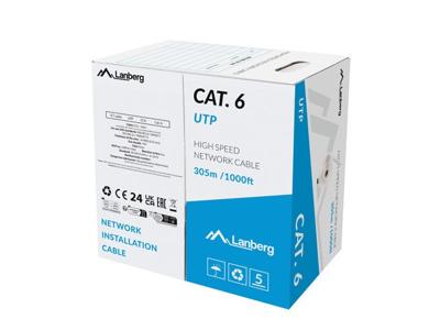 Stevige UTP-netwerkkabel Cat6 Lanberg LCU6-15CC-0305-S Grijs 305 m