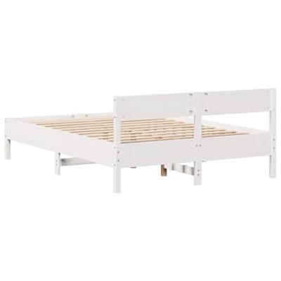 Bedframe zonder matras massief grenenhout wit 150x200 cm