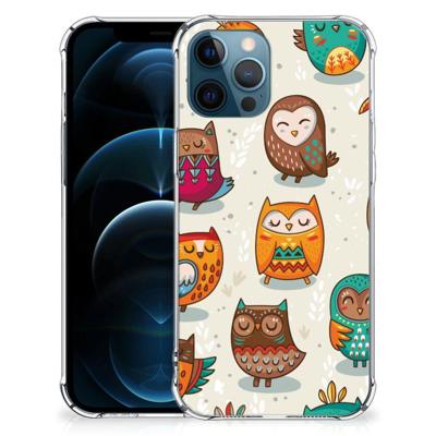 iPhone 12 | 12 Pro Case Anti-shock Vrolijke Uilen iPhone 12 | 12 Pro Case Anti-shock Vrolijke Uilen