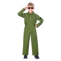 Kinderkostuum Jumpsuit Piloot, 6-8 jaar - thumbnail