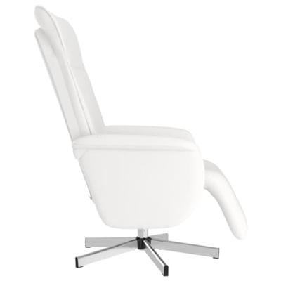 Fauteuil verstelbaar met voetensteun kunstleer wit