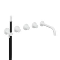 Hotbath Cobber afbouwdeel inbouw bad thermostaat met 2 stopkranen met uitloop mat wit CB7072EXTWH - thumbnail