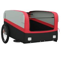 VidaXL Fietstrailer 45 kg ijzer zwart en rood - thumbnail