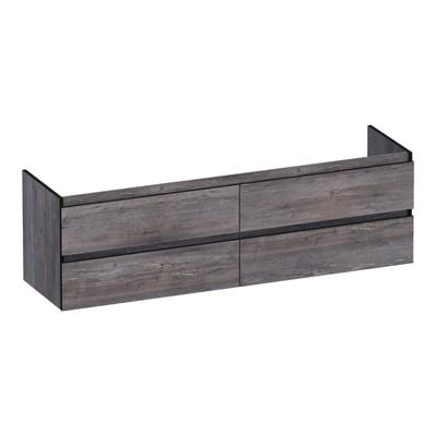 Brauer Joy Edge - Onderkast - 160 cm - met 4 Softclose Lades Greeploos en 2 Sifon Uitsparingen - Driftwood