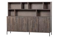 WOOOD Wandkast 'New Gravure' Essenhout, 200cm, kleur Espresso - thumbnail