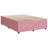 Boxspring met matras fluweel roze 160x200 cm - thumbnail