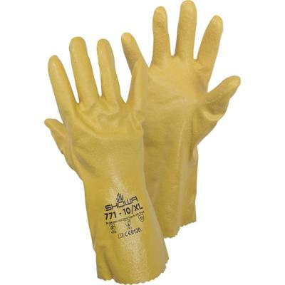 Showa 4707 771 Gr. L Chemicaliënhandschoen Katoentricot, Polyester, Nitril Maat (handschoen): 9, L EN 388:2016, EN 374-1:2016/ Typ B, EN 374-5:2016 ISO