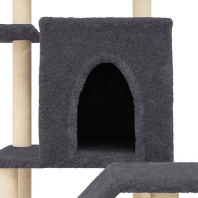 Kattenmeubel met sisal krabpalen 97 cm donkergrijs - thumbnail
