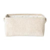 Mand chenille - wit - 33x23x16 cm - thumbnail