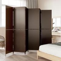 Kamerscherm 6 panelen poly rattan bruin - thumbnail