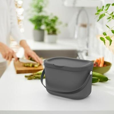 Rotho ALBULA Bio Afvalbakje 3.2L Antraciet Rotho ALBULA Bio Afvalbakje 3.2L Antraciet