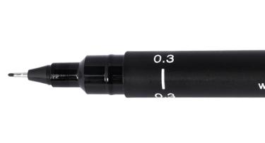 Uni Pin fineliner, ronde punt, 0,3 mm, zwart
