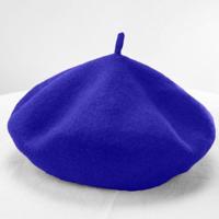 Vrouwen wol Vintage effen kleur Berets Cap (blauw) - thumbnail