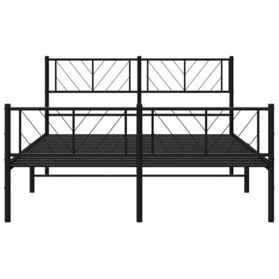 Bedframe met hoofd- en voeteneinde metaal zwart 150x200 cm - thumbnail