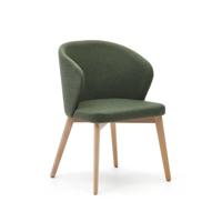 Kave Home Eetkamerstoel 'Darice' Naturel onderstel, kleur Groen - thumbnail