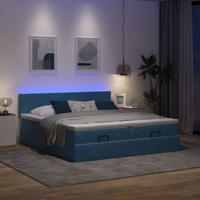 Ottoman bed met matrassen en LED's 160x200cm fluweel - thumbnail