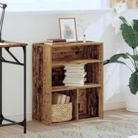 Boekenkast 60x30x71,5 cm bewerkt hout oud houtkleurig - thumbnail