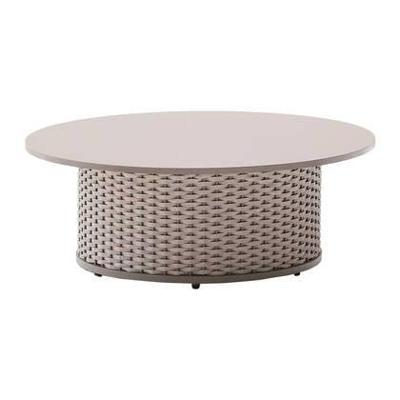Kave Home Outdoor Salontafel 'Sedalis' Aluminium en touw, 99cm, kleur Taupe