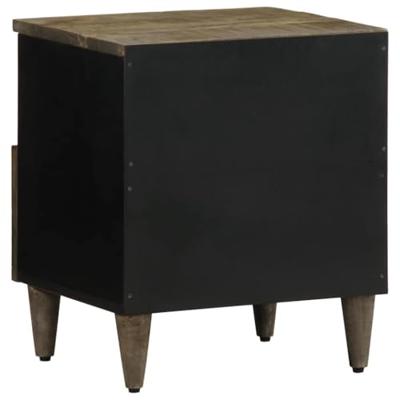 Nachtkastjes 2 st 40x33x46 cm massief mangohout lichtgrijs