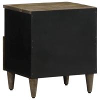 Nachtkastjes 2 st 40x33x46 cm massief mangohout lichtgrijs - thumbnail