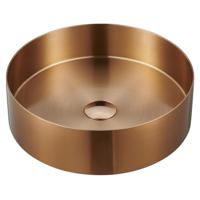 Waskom Sapho Aurum Rond 38 x 11 cm RVS Mat Koper Sapho - thumbnail