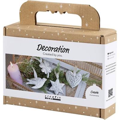 Creativ Company Mini hobbyset decoratie, kerstdecoratie, silver metal, 1 doos