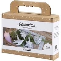 Creativ Company Mini hobbyset decoratie, kerstdecoratie, silver metal, 1 doos - thumbnail