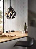 Eglo HanglampCarlton 1 31cm zwart met goud - 49931 - thumbnail