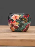 TS Collection bloempot blooming metaal 9x7cm smaragd - thumbnail