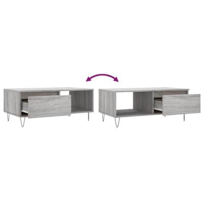 Salontafel 90x50x36,5 cm bewerkt hout grijs sonoma