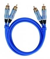 Cinch Audio Aansluitkabel [2x Cinch-stekker - 2x Cinch-stekker] 1.00 m Blauw Vergulde steekcontacten Oehlbach BEAT! - thumbnail