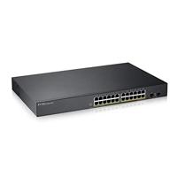 Zyxel 24-poorts Gigabit PoE-switch |Smart managed| Rekmontage |24 PoE+-poorten met 170 Watt totaal vermogen en 2 SFP-poorten| VLAN, IGMP, QoS| Levenslange garantie [GS1900-24HPv2] - thumbnail