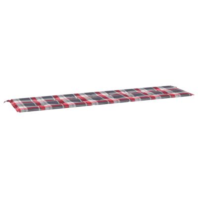 VidaXL Tuinbankkussen 200x50x3 cm oxford stof ruitpatroon rood