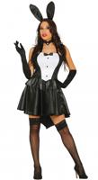 Sexy Bunny Kostuum Zwart/Wit - thumbnail