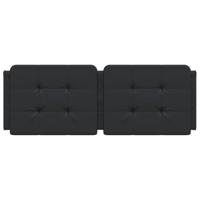 Hoofdbordkussen 140 cm kunstleer zwart - thumbnail