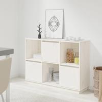 Dressoir 110,5x35x80 cm massief grenenhout wit - thumbnail