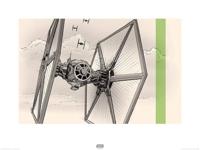 Kunstdruk Star Wars - Episode VII TIE Fighter Pencil Art 80x60cm - thumbnail
