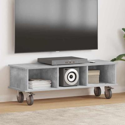 TV-standaard Beton Grijs 100 x 35 x 35 cm Bewerkt hout