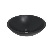 Waskom BWS 43x13 cm Solid Surface Mat Zwart - thumbnail