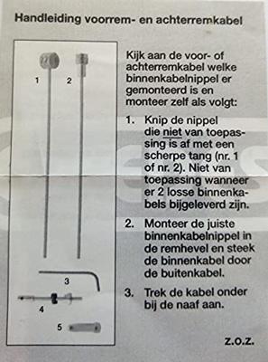 Elvedes 6473 rvs binnenkabel trommelrem ton/peer met stelbout op kaart