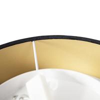 QAZQA Moderne plafondlamp zwart 40 cm met gouden binnenkant - Drum - thumbnail