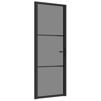 VidaXL Binnendeur 76x201,5 cm esg-glas en aluminium zwart VidaXL Binnendeur 76x201,5 cm esg-glas en aluminium zwart